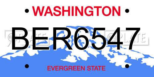 BER6547 Washington License Plate