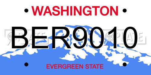 BER9010 Washington License Plate