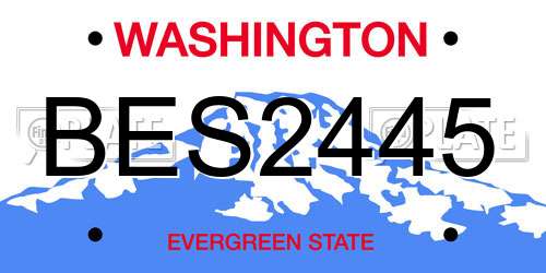 BES2445 Washington License Plate