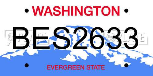 BES2633 Washington License Plate