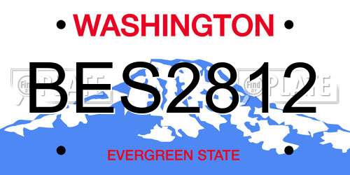 BES2812 Washington License Plate