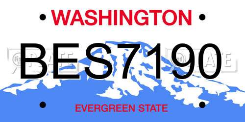 BES7190 Washington License Plate