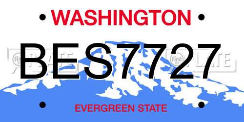 BES7727 Washington License Plate