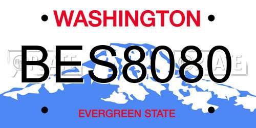 BES8080 Washington License Plate