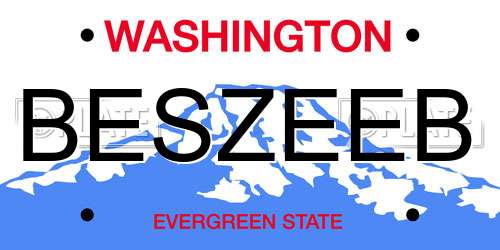 BESZEEB Washington License Plate