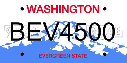 BEV4500 Washington License Plate