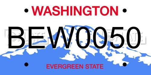 BEW0050 Washington License Plate