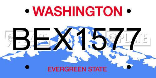 BEX1577 Washington License Plate
