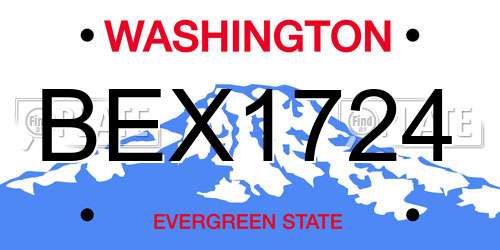 BEX1724 Washington License Plate
