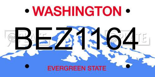 BEZ1164 Washington License Plate