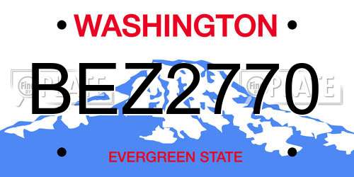 BEZ2770 Washington License Plate