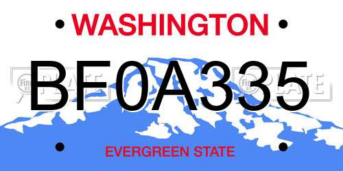 BF0A335 Washington License Plate