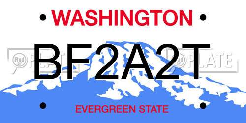 BF2A2T Washington License Plate