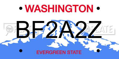 BF2A2Z Washington License Plate