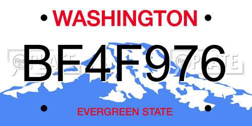 BF4F976 Washington License Plate