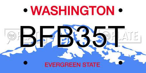 BFB35T Washington License Plate