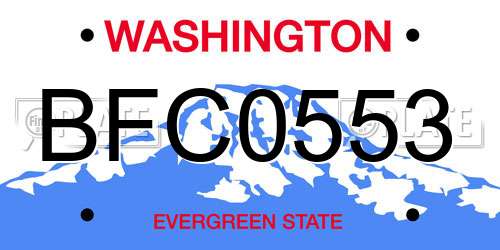 BFC0553 Washington License Plate