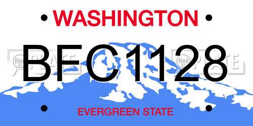 BFC1128 Washington License Plate