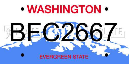 BFC2667 Washington License Plate