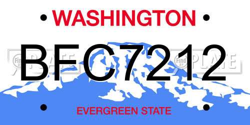 BFC7212 Washington License Plate