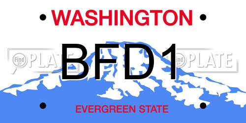 BFD1 Washington License Plate