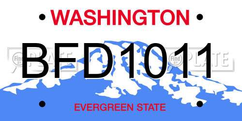 BFD1011 Washington License Plate