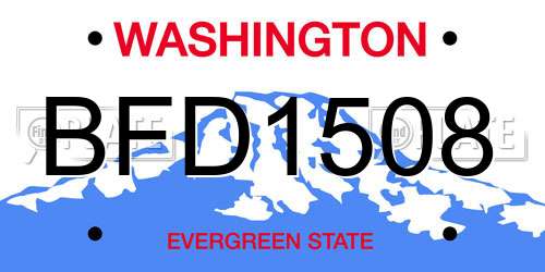BFD1508 Washington License Plate