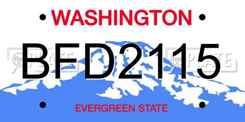BFD2115 Washington License Plate