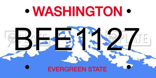 BFE1127 Washington License Plate