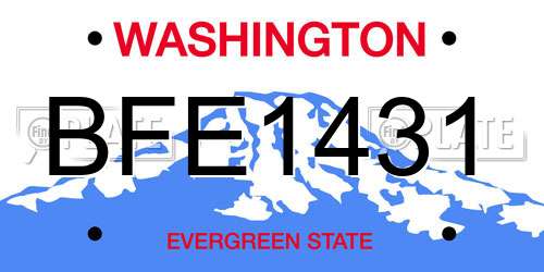 BFE1431 Washington License Plate