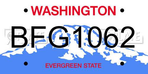 BFG1062 Washington License Plate