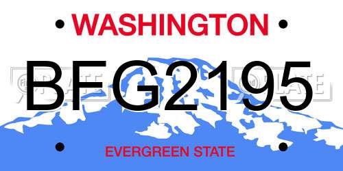 BFG2195 Washington License Plate