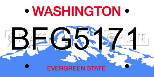 BFG5171 Washington License Plate