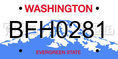 BFH0281 Washington License Plate