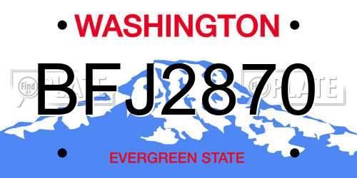 BFJ2870 Washington License Plate