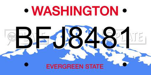 BFJ8481 Washington License Plate