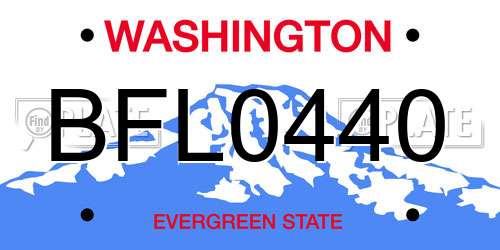 BFL0440 Washington License Plate