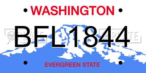 BFL1844 Washington License Plate