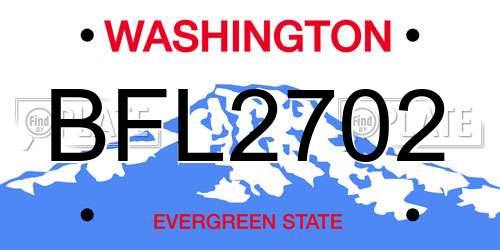 BFL2702 Washington License Plate
