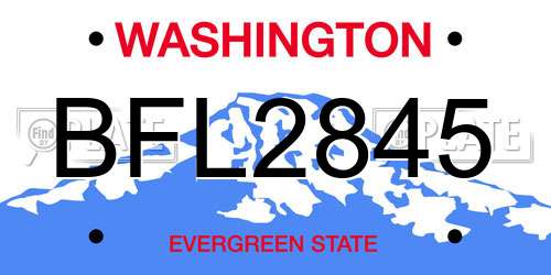 BFL2845 Washington License Plate