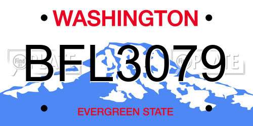 BFL3079 Washington License Plate