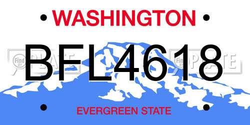 BFL4618 Washington License Plate