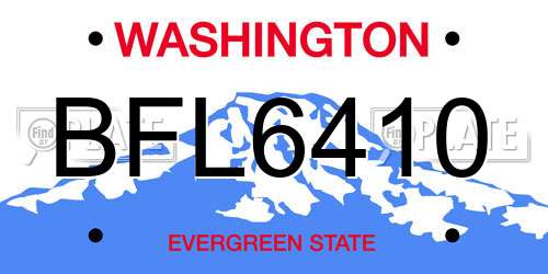 BFL6410 Washington License Plate