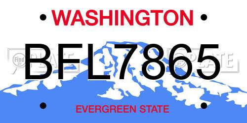 BFL7865 Washington License Plate