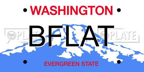 BFLAT Washington License Plate