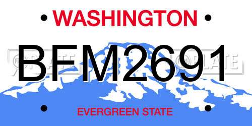 BFM2691 Washington License Plate