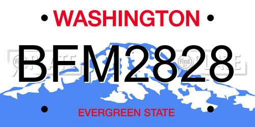BFM2828 Washington License Plate