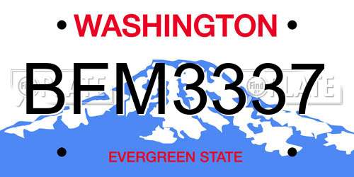 BFM3337 Washington License Plate