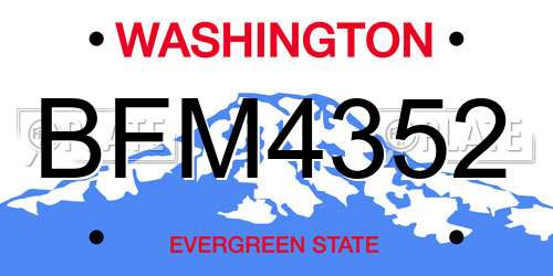 BFM4352 Washington License Plate