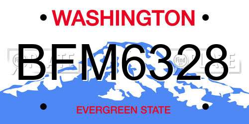 BFM6328 Washington License Plate